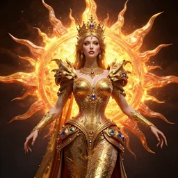 queen of the sun, 4 k, intricate, jaw dropping, gorgeous, surreal, octane render