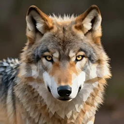 low poly wolf face