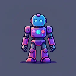 professional studio logo for robot artists, vector art, artstation, neon, colorful, glowing cyberpunk