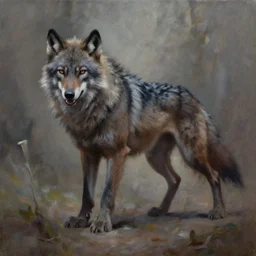 hyperreal oil painting of a werewolf in mid transformation in the style of carla grace, artstation