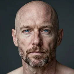 Middle aged, very pale, very hairy, blue eyed, balding white man, hyperrealistic, photograph