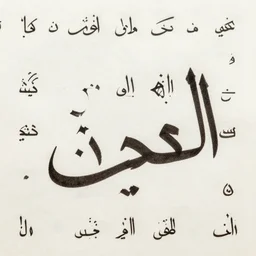 Arabic alphabets on a paper