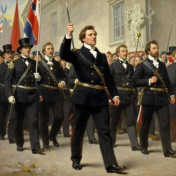 henry caville leading a parade painting by gaston bussiere, craig mullins, j. c. leyendecker, tom of finland