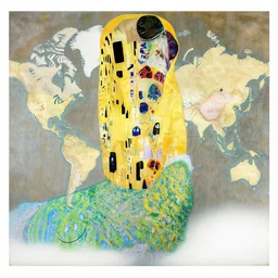 a incorrect map of the world as painting by klimt
