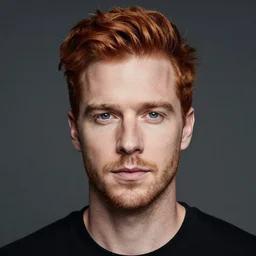 a portrait of a man with ginger hair, by ross tran