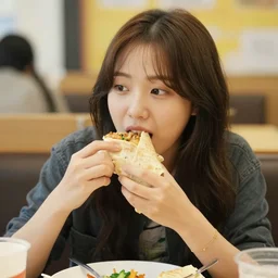 park geun - hye eating a burrito,