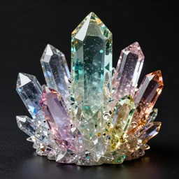 material study, photo realistic crystals and games, translucent, beautiful, colorful, sharp focus, highly detailed, black background
