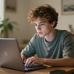 the gigachad watching a video on a laptop, photorealistic, ultra detailed, high resolution, 8 k