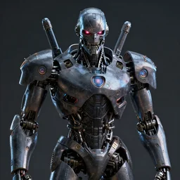 epic portrait of a menacing robot, by jim burns and peter elson, trending on artstation, octane render