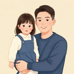 father and daughter digital art