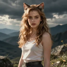 catgirl rachel mcadams, anime, fantasy art
