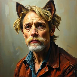 oil on canvas portrait of huey along