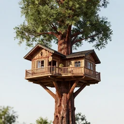 majestic tree house, redwood tree, octane render, volumetric, unreal engine