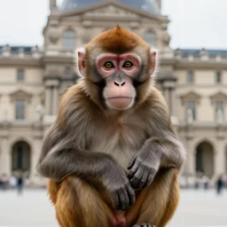 monkey inside the louvre