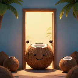 if you save some of it you can build a door, now, coconut, coconut, cartoon, cartoon, symmetric, dynamics lighting, cinematic,