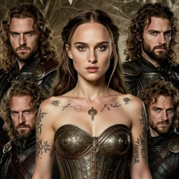 natalie portman, warrior, fighter, lord of the rings, tattoos, decorative ornaments, battle armor, by omar ortiz, carl spitzweg, ismail inceoglu, vdragan bibin, hans thoma, greg rutkowski, alexandros pyromallis, perfect face, feminine body, finely detailed, rule of thirds, realistic shading, photorealism