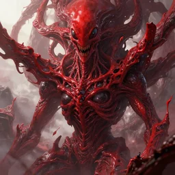 detailed, sharp, otherworld megastructure consumed by red alien flesh by Greg Rutkowski, digital art. surreal. trending on art station. anime arts. featured on Pixiv, HD, 8K, highly detailed, good lighting, beautiful, epic, horror