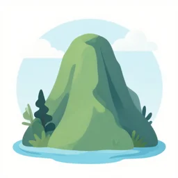mountaintop water flat illustration trending on artstation