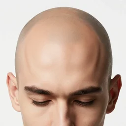 bald man's head close up