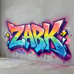 ' zark '!!!!!!! 3 d graffiti, arrows, paint drips, extreme wide angle, gradients, full mural, octane render 3 d, 4 k, highly defailed