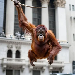 a photo of orangutans on wall street