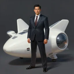 character concept portrait, lawyer standing next to plastic spaceship style digital painting, concept art, smooth, sharp focus, illustration, from Metal Gear, by Ruan Jia and Mandy Jurgens and William-Adolphe Bouguereau, Artgerm