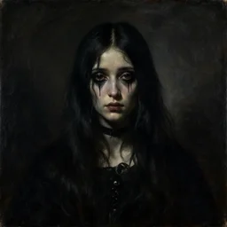 the night of despair, doompunk, dark emotional portrait, nineteenth century painting masterpiece