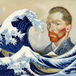 a very beautiful and detailed painting of the great wave off kanagawa. vincent van gogh, 1 8 8 9. high resolution