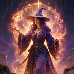 a magical witch, radiating rebirth energy, art by caspar david friedrich, power auras, sigils, tattered cloth robes, substance 3 d painter, pbr textures, physical based rendering, cinematic, hyper realism, high detail, octane render, unreal engine, 8 k, vibrant colors, smooth gradients. - n 9