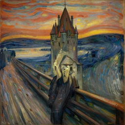 medieval castle, by Edvard Munch
