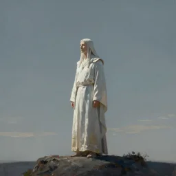 painting in the style of artstation of a druid standing alone at the beginning of time by alan lee and brian froud
