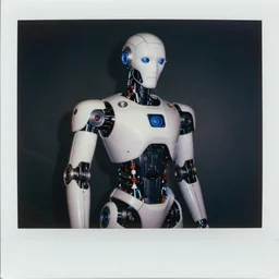 stable diffusion AI images generator as a real half robot half human person polaroid photo sharp lights proffesional moody ultra hd detailed trending on artstation
