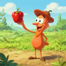 Peter Piper picking a peck of pickled peppers, digital art, natural lighting