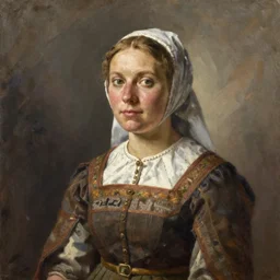 portrait of a frisian woman ( 3 5 ) from magna frisia, fryslan, an oil painting by ross tran and thomas kincade
