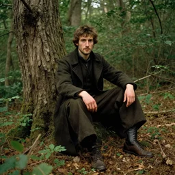a man sitting in the woods pre - raphaelite brotherhood