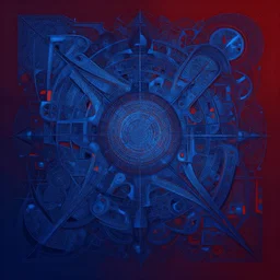 the brittle. digital painting, vertical, intricate, beautiful, detailed, sharp focus, illustration, abstract art by kuvshino and el lissitzky and artgerm and kandinsky, trending on artstation. blue and dark red color scheme, gradient darker at bottom