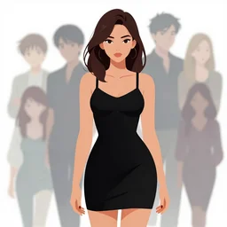 sensual beautiful young delhi girl wearing a little black dress, clean cel shaded vector art. shutterstock. behance hd by lois van baarle, artgerm, helen huang, by makoto shinkai and ilya kuvshinov, rossdraws, illustration, trending on artstation