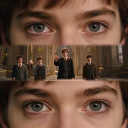 sharp, detailed, high quality freeze frame, from a 2 0 1 9 sci fi color movie, set in 1 8 7 0 in an alternate universe, mid distant shot of three students practicing magic, at the'school of science and magic ', 1 8 7 0 s era clothing, good lighting, in focus, detailed eyes, 3 5 mm macro lens, live action, award winning lighting, award winning photography