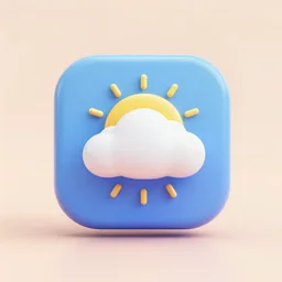 icon for weather app, 3 d render, very detailed