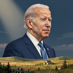 : president biden with occulas, digital art, illustration, art station