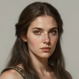head and shoulders portrait of a barbarian, female, high fantasy, d & d, by luis royo, smooth, face details, extremely detailed, digital illustration,