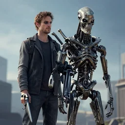 half homeless, half terminator, image from new scifi from ilm and weta digital