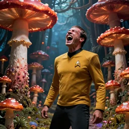 Star Trek's Commander Riker screaming in agony while caught in a psychedelic mushroom trip