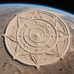 mandala carved into landscape, can be seen from outer space