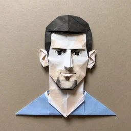 origami portrait of novak djokovic