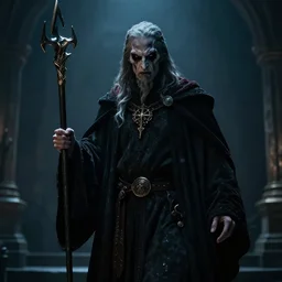 a undead mage lord dramatic lighting cinematic establishing shot extremely high detail foto realistic cinematic lighting post processed