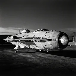photorealistic wide shot black and white twilight zone style cinematography of a douglas trumbull designed spaceship in a twilight zone episode that takes place in in outter space, shot on film by the shining cinematographer john alcott on a cooke panchro 1 8 mm lens in space
