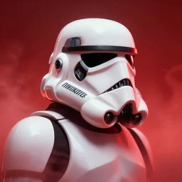 storm trooper's head coming out of a meth red mist, trending on artstation, profile pic, centered, accurate anatomy, highly detailed, digital art,
