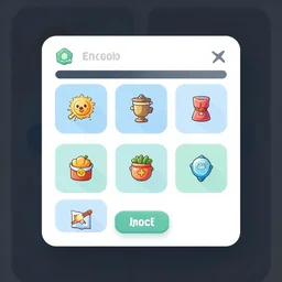 Clean flat UI interface of the game