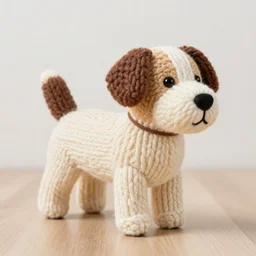 a dog made out of yarn
